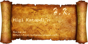 Higl Katapán névjegykártya